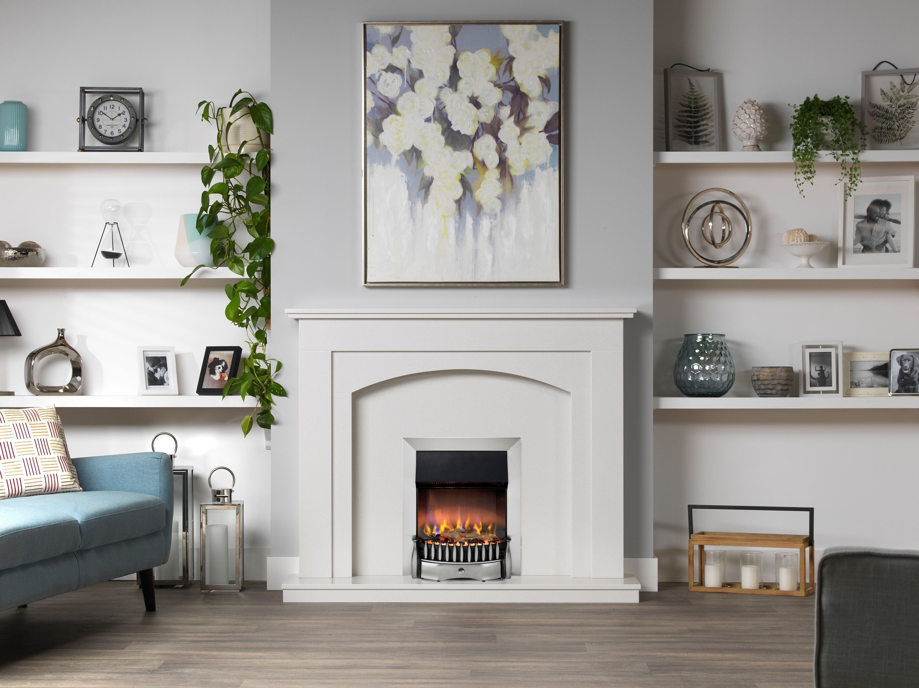 Dimplex BMR20CH EX DISPLAY Braemar Optiflame 3D Electric Inset Fire Chrome